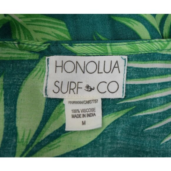 HONOLUA SURF CO. TROPICAL LEAVES PRINT SILKY GREEN MAXI DRESS - Picture 8 of 9